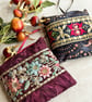 Two pretty handmade batik lavender bags with embroidered trim, gift for nan - Image 1