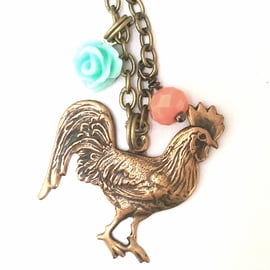 Raw  Brass Chicken Necklace........