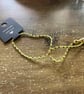 Handmade Neon Green Braided Cord Bracelet with Gold Beads - Image 1