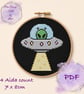 UFO counted cross stitch pattern emailed pdf