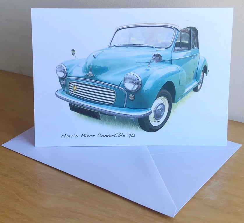 Morris Minor Convertible (Blue)1961 - Birthday, Anniversary, Retirement or Plain