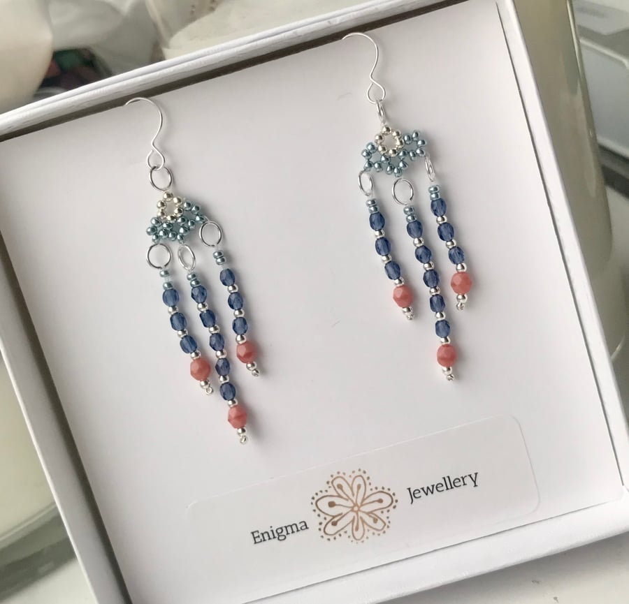 Sterling Silver Chandelier Earrings 