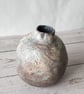Hand Built 'Calm' Clay Globe Bud Vase, Hand Painted Smoke Fired Style Vessel - Image 4