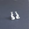 Edge of the woods hare stud earrings