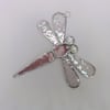 Stained Glass Dragonfly Suncatcher - Pale Pink 