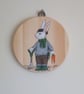 Gardening Bunny Hanging Decoration Hand Painted Gardener Rabbit - Image 1