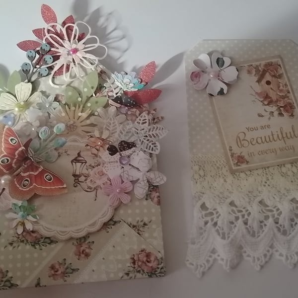 Handmade Flower bouquet envelope box