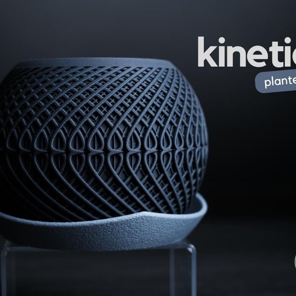 Kinetic Geometric Planter with Drip Tray, 3D Printed Modern Home Decor