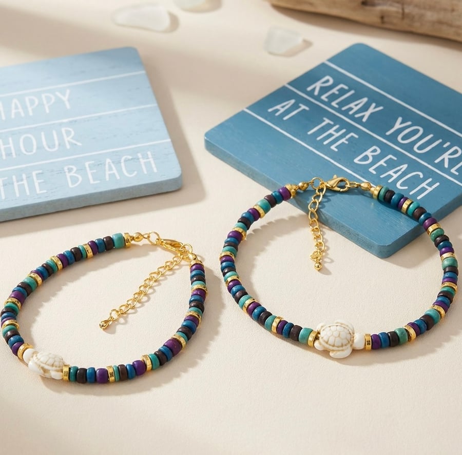 Coastal Style Anklet & Bracelet Set