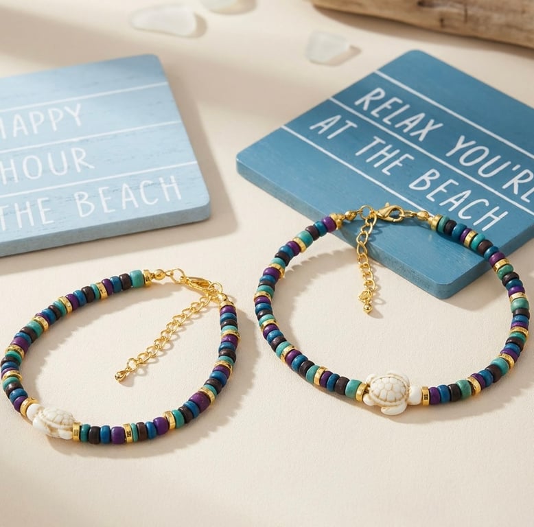 Coastal Style Anklet & Bracelet Set