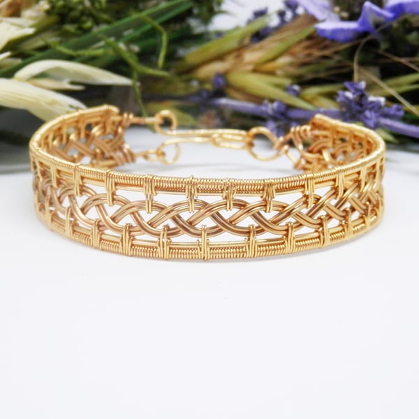 Celtic Style Braided Wire Gold Filled Bracelet