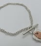 Silver Chain Bracelet with Copper Charm - Image 3