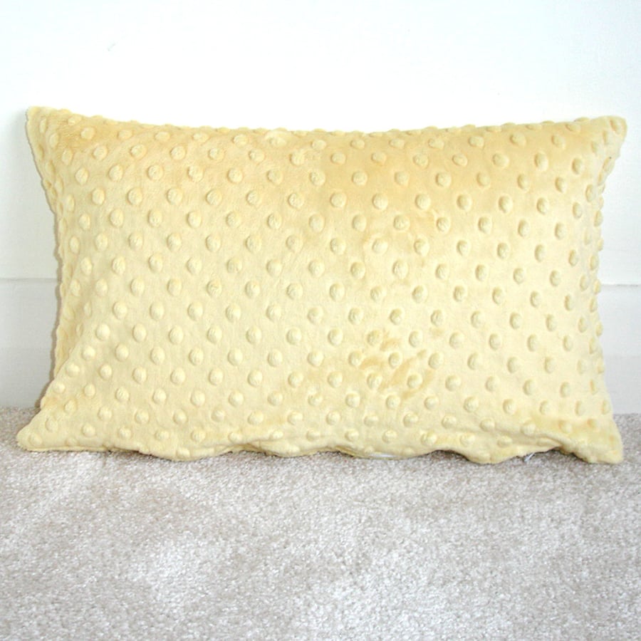 Tempur Travel Pillow Cover 16x10 Soft Cuddlesoft Minky Yellow Spots SMALL