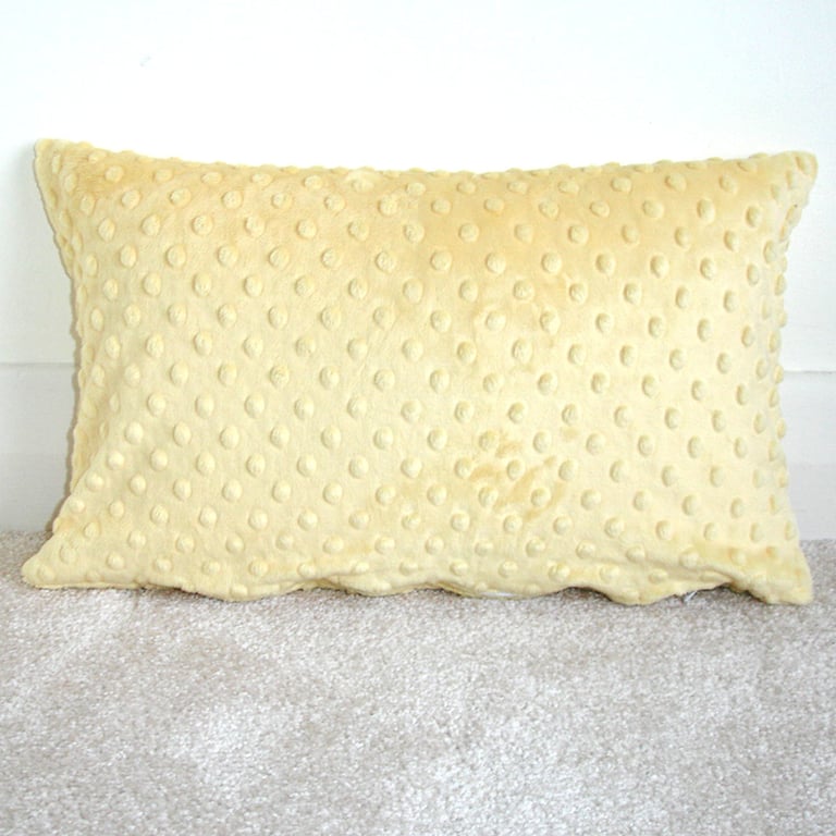 Tempur Travel Pillow Cover 16x10 Soft Cuddlesoft Minky Yellow Spots SMALL