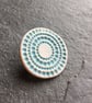 Spotty circles brooch, aqua glaze, white, porcelain, contemporary - Image 2