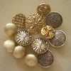 Gold coloured mushroom buttons 13 total