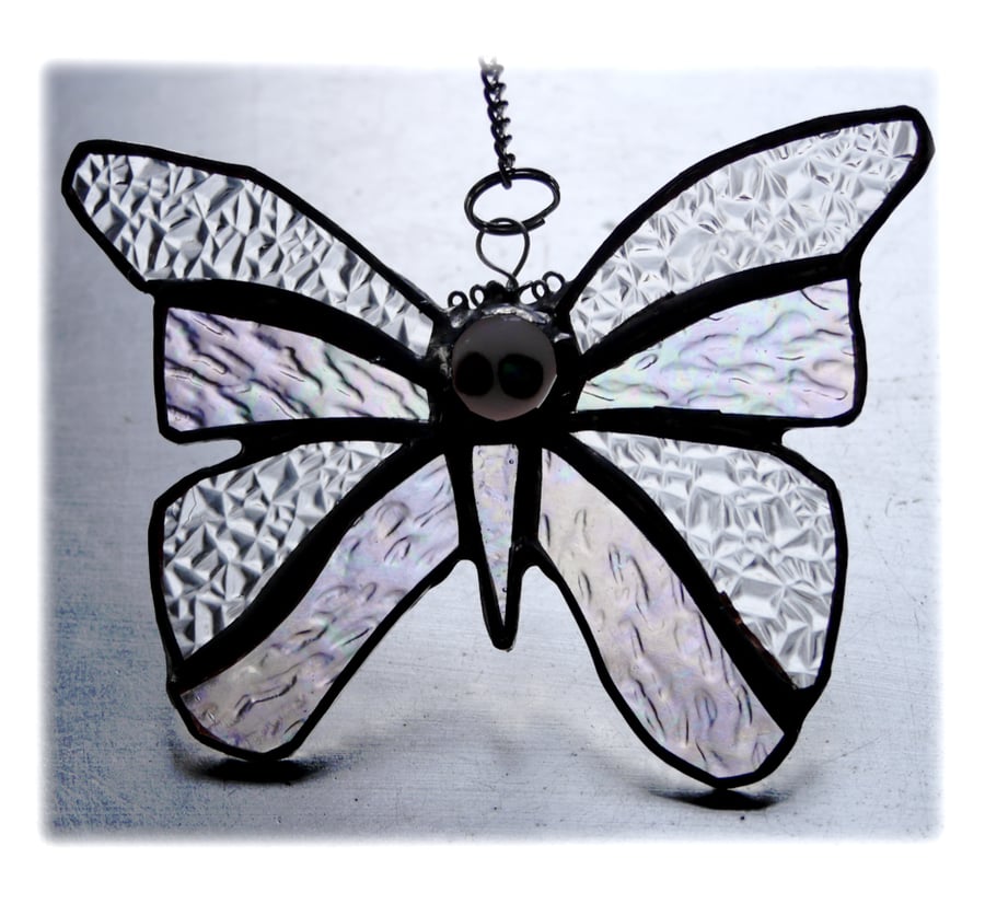 Birthstone Butterfly Suncatcher Stained Glass Diamond April