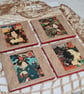 Ceramic Japanese Coasters x 4 - Image 1