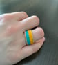 Bright and colourful beaded ring - Image 6