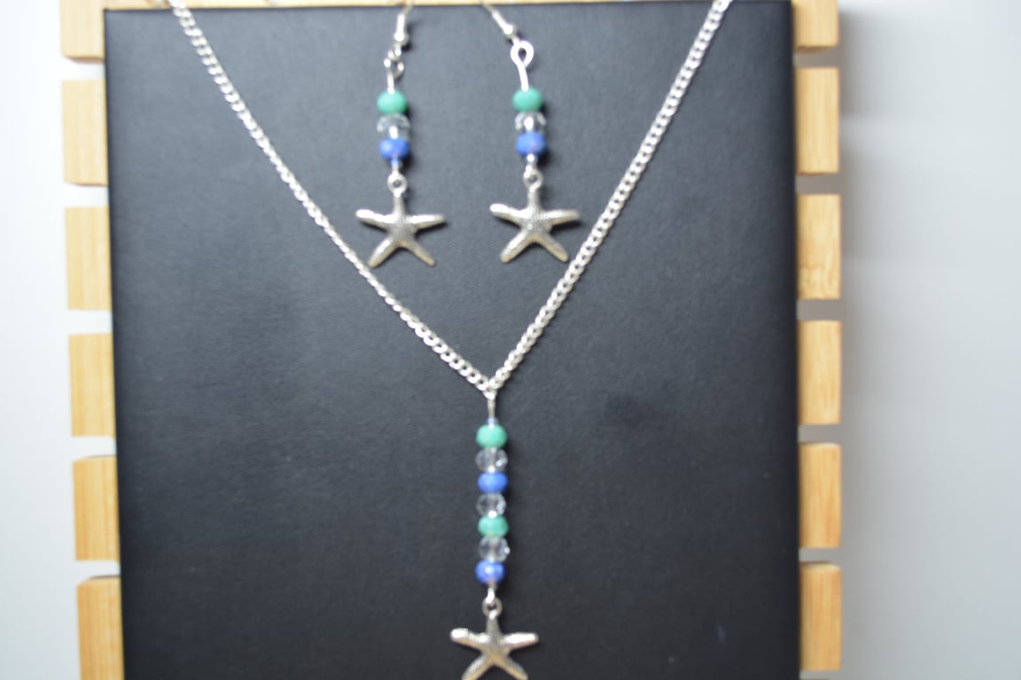 Starfish jewellery set - matching necklace and earrings