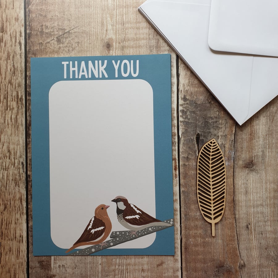 Sparrows Thank You Letter Set