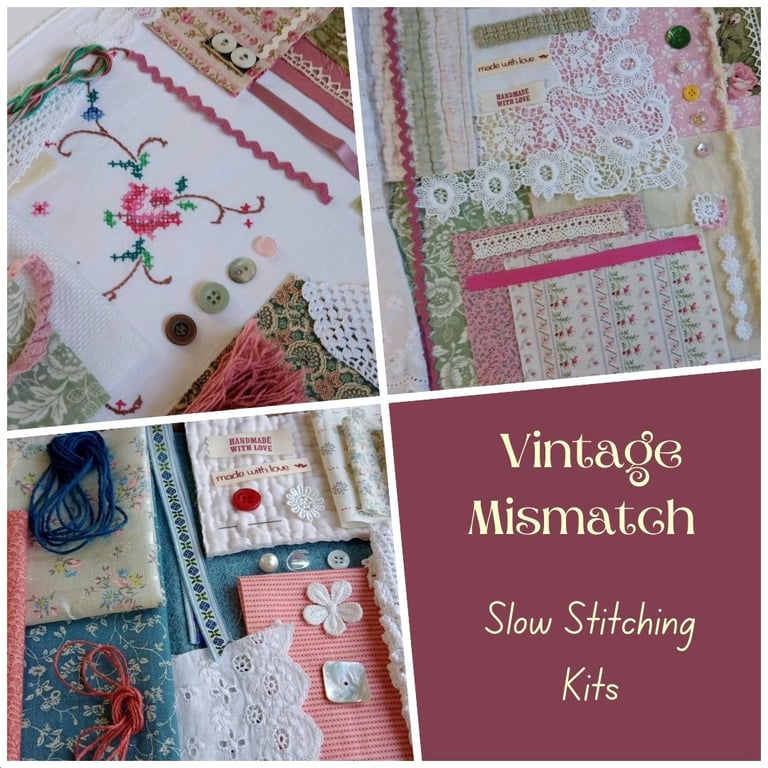 Mismatch Vintage Slow Stitching kits - Perfectly Imperfect