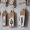  Five Embroidered Grow Gift Tags Featuring Trees