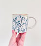Botanical mug with gold rim  - Image 1