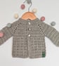 Merino Wool Baby Cardigan Greige Grey - Image 3