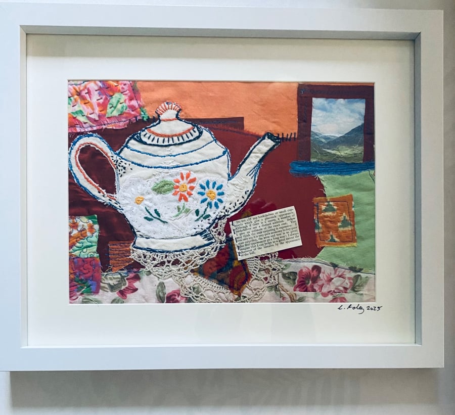 Keeping up  appearances, Mixed media stitched collage