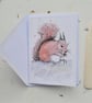Hand Painted Red Squirrel Greetings Card - Blank Card with Envelope - Image 6