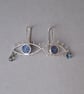 Silver Evil Eye Earrings with Labradorite Tear - Italian Micromosaic  - Image 2