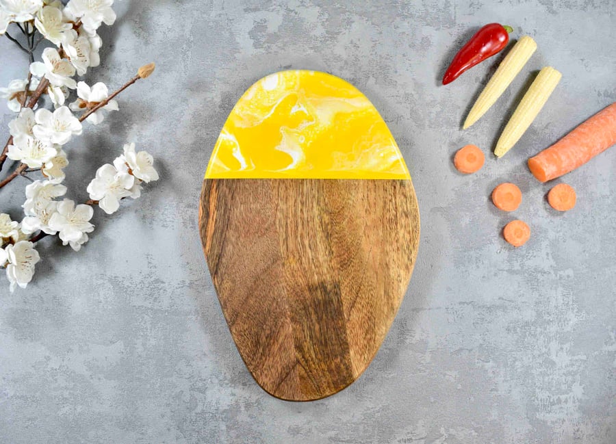 Yellow Cutting Board Mango Wood Wedding Gift Ideas Pastel Room Decor