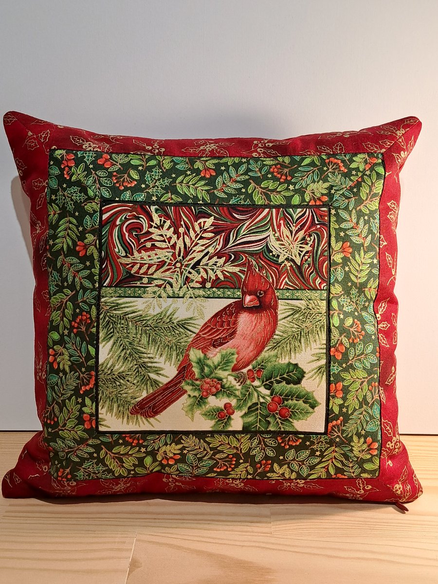 Christmas Cushion,Cardinal bird B
