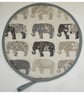 Grey Elephant Aga Hob Lid Mat Pad Hat Round Cover Surface Saver Elephants - Image 1