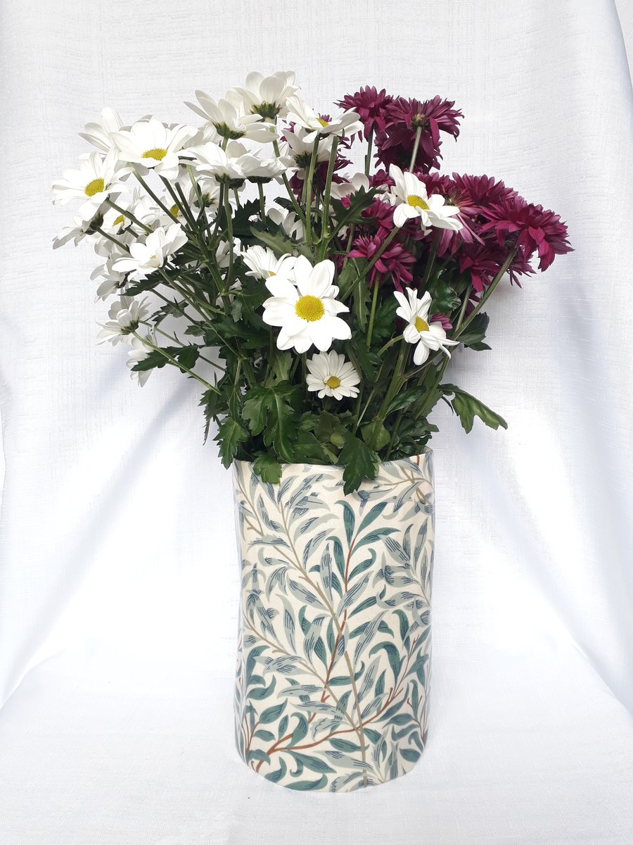 Green Vase, William Morris plant pot, vase, waterproof basket, fabric pot