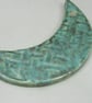 Verdigris Celtic Ceramic Crescent Bib Pendant - Image 2