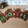 4 CHRISTMAS GINGERBREAD MAN BUNTING DECORATION. 