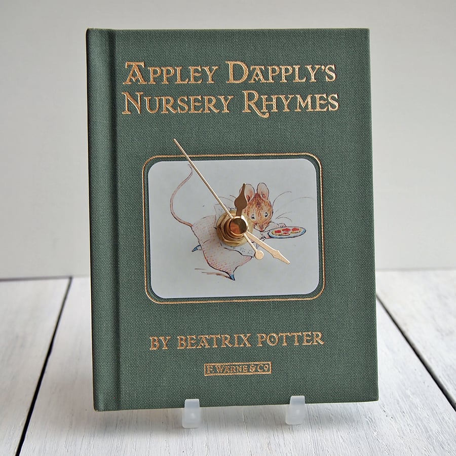 Appley Dapply's Nursery Rhymes by Beatrix Potter book clock.  