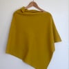 Soft Merino Lambswool  Piccalilli Yellow Wrap Poncho 