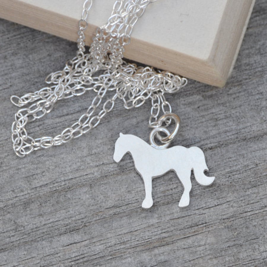 Horse Necklace In Sterling Silver