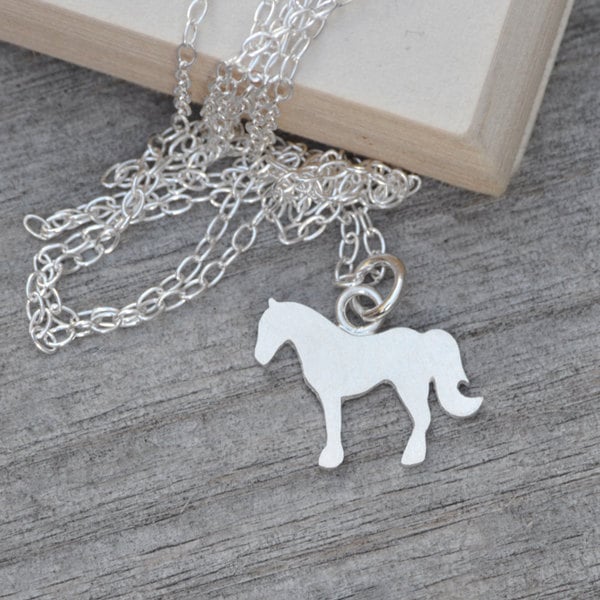 Horse Necklace In Sterling Silver