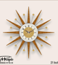 Mid Century Starburst Wall Clock By Royale The Welby in Burnt Gold - 4 Sizes - Image 4