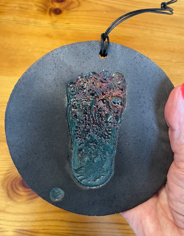 Raku footprint wall-art