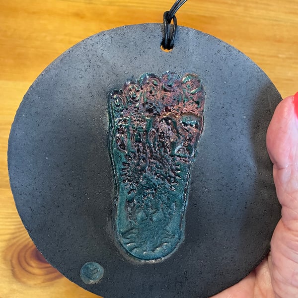 Raku footprint wall-art