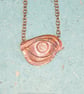 Statement Repoussé Eye Pendant on Copper Chain - Image 4
