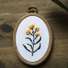 Yellow gypsophila completed hand embroidery