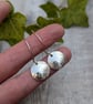 Sterling Silver Leaf Pattern Disc Drop Earrings - JBJ1109 - Image 3