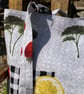 Gingham, Fruit and Veg Design 1950s Vintage Fabric Totebag, Analog Bag - Image 6