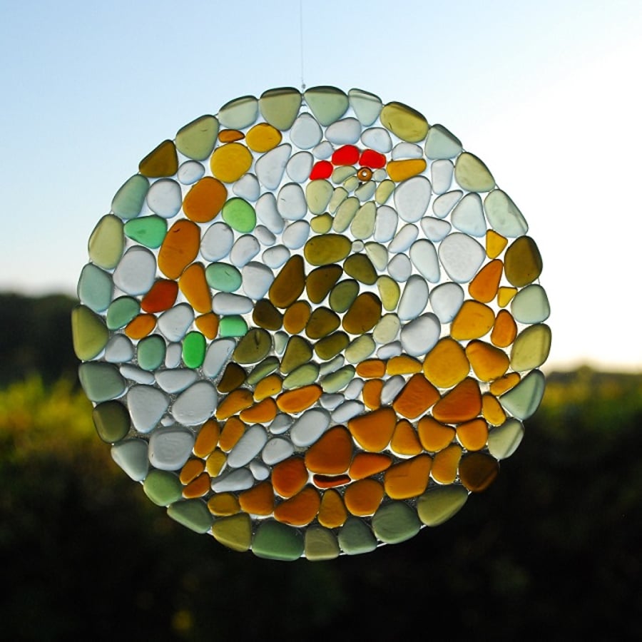 Woodpecker mosaic sun catcher